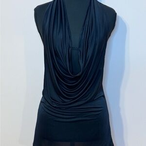 Victoria's Secret Black Ruched Asymmetrical Tunic